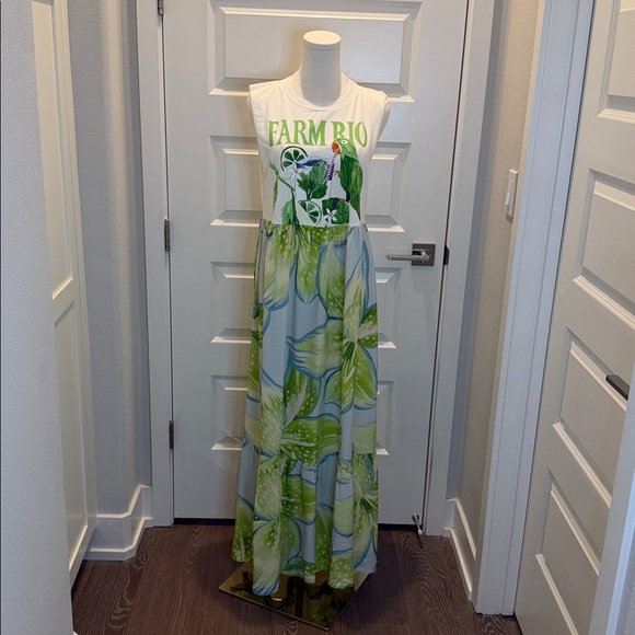 FARM Rio Green and Blue Floral Tropical Dress Size M - Picture 5 of 9